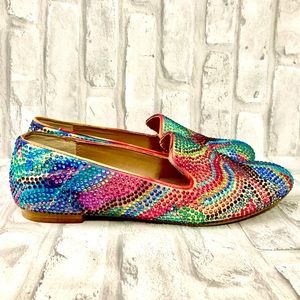 Steve Madden Conncord Multi-color Rhinestone Flats Size 7.5